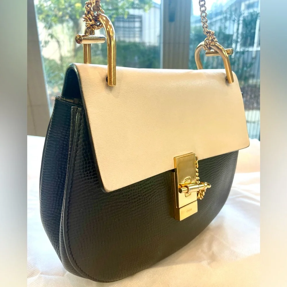 Chloé Drew Chain Pochette Bag (not mini), Beige and Black, EUC - Picture 10 of 15